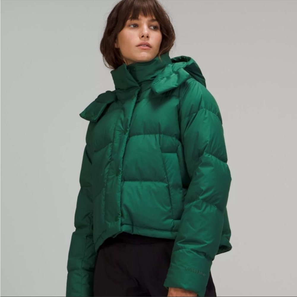 Lululemon Wunder Puff Cropped Jacket Everglade Green